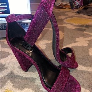BRASH sparkly hot pink heels
